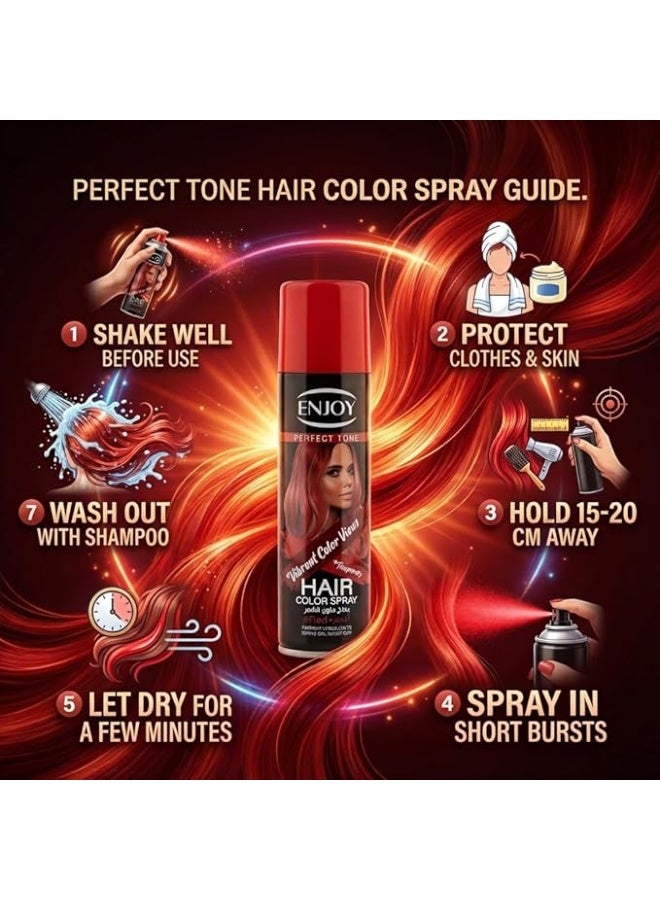 ENJOY Hair colour spray Red 150 ml - Image 2